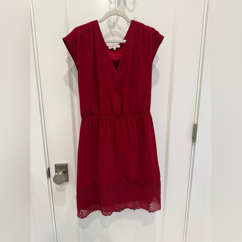 Madewell Red Skygaze Eyelet Dress - Size 2